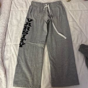 gray sweats wide leg